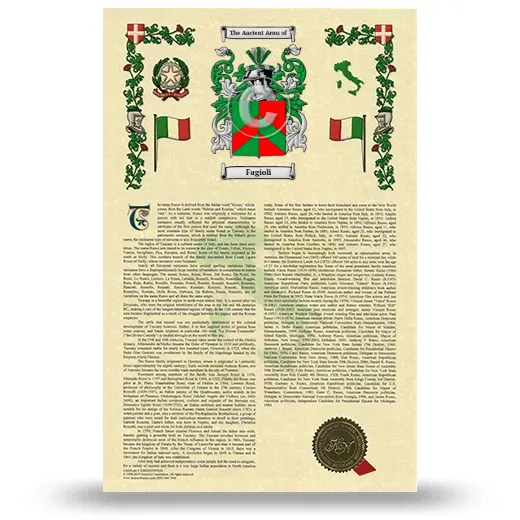 Fagioli Armorial History with Coat of Arms