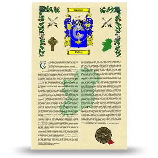 Fahey Armorial History with Coat of Arms