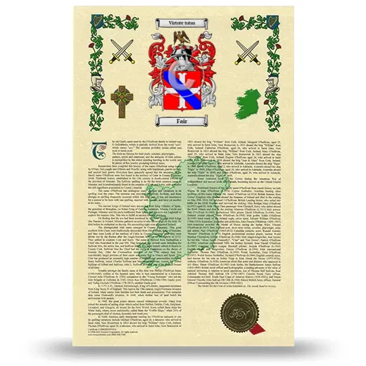 Fair Armorial History with Coat of Arms