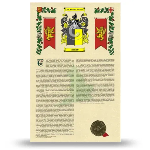Fareley Armorial History with Coat of Arms
