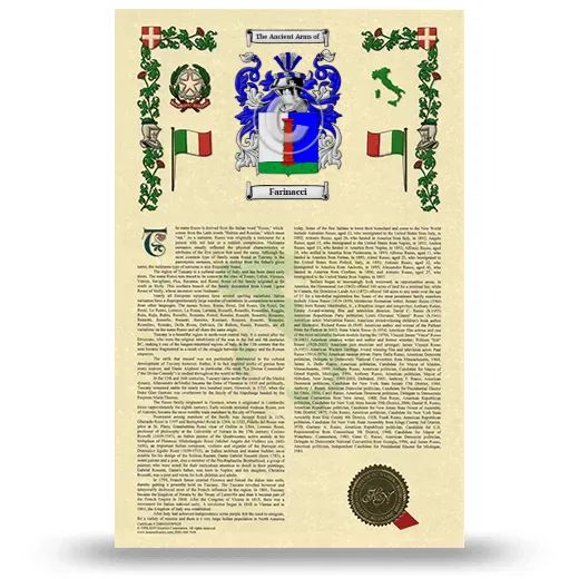 Farinacci Armorial History with Coat of Arms