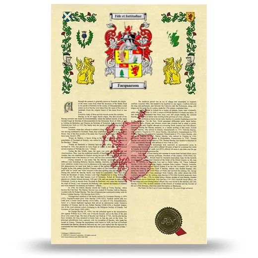 Farquarson Armorial History with Coat of Arms