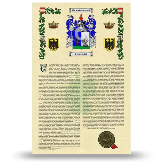 Federspiel Armorial History with Coat of Arms
