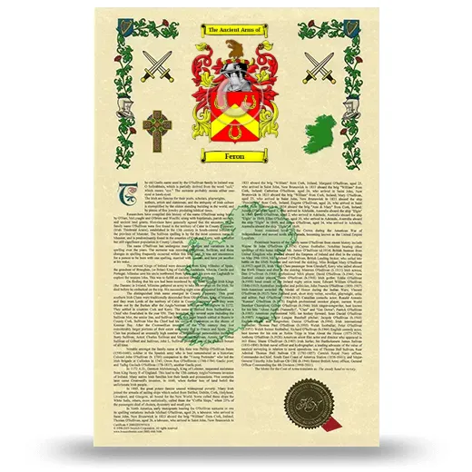Feron Armorial History with Coat of Arms