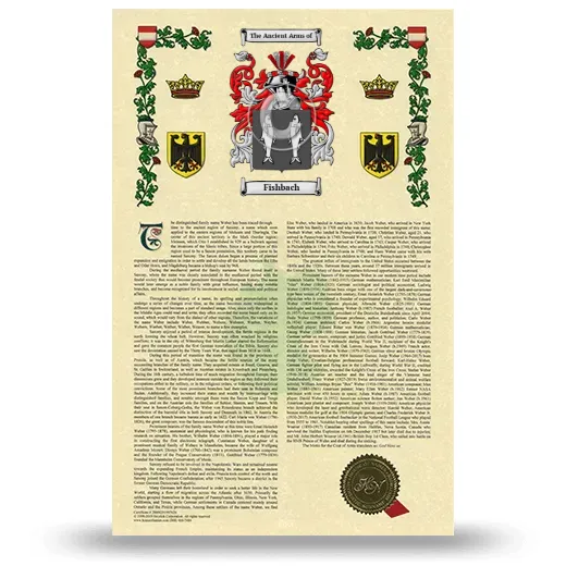 Fishbach Armorial History with Coat of Arms