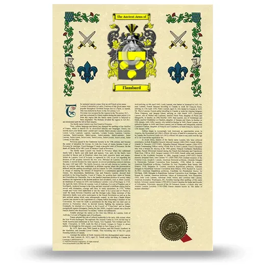 Flambard Armorial History with Coat of Arms