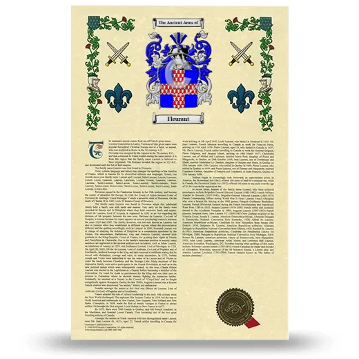 Fleurant Armorial History with Coat of Arms