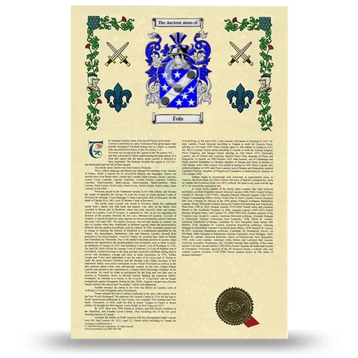 Fois Armorial History with Coat of Arms