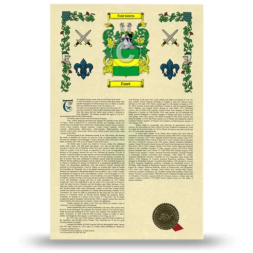 Foret Armorial History with Coat of Arms