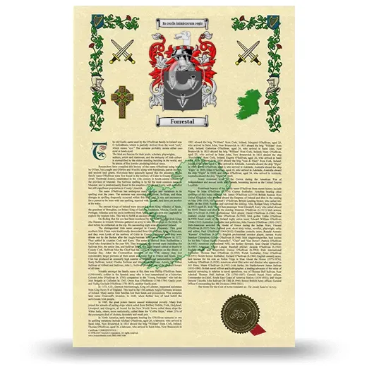Forrestal Armorial History with Coat of Arms