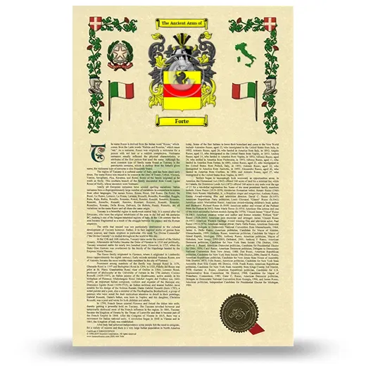 Forte Armorial History with Coat of Arms