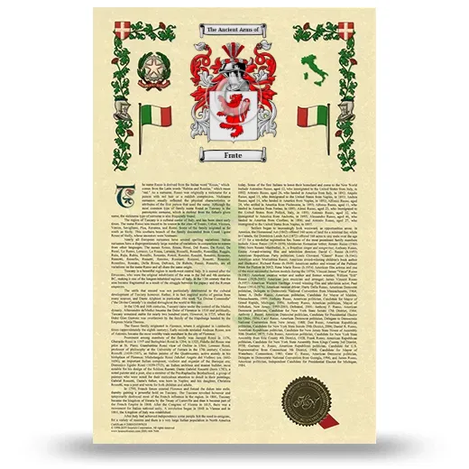 Frate Armorial History with Coat of Arms
