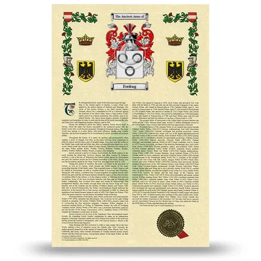Freitag Armorial History with Coat of Arms