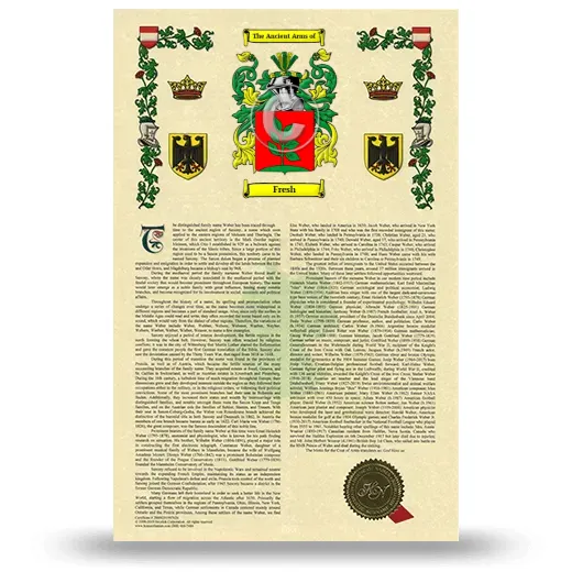 Fresh Armorial History with Coat of Arms
