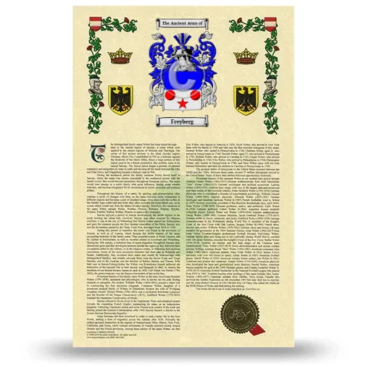 Freyberg Armorial History with Coat of Arms