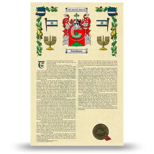 Frischman Armorial History with Coat of Arms