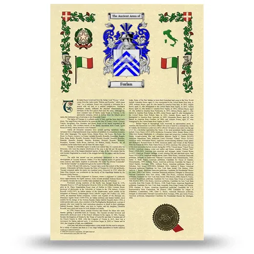Furlan Armorial History with Coat of Arms
