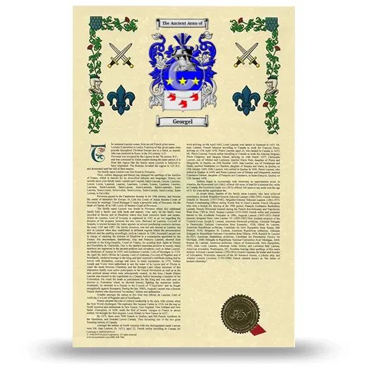 Georgel Armorial History with Coat of Arms