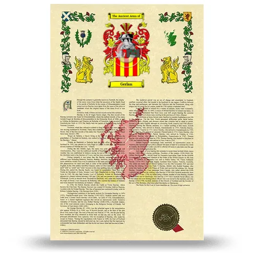Gerlan Armorial History with Coat of Arms
