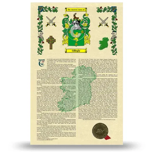 Gillogly Armorial History with Coat of Arms