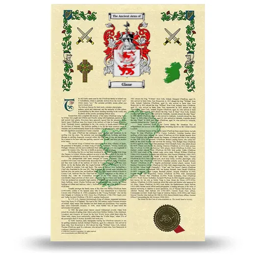 Glane Armorial History with Coat of Arms