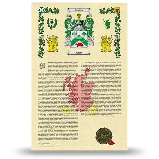 Gody Armorial History with Coat of Arms