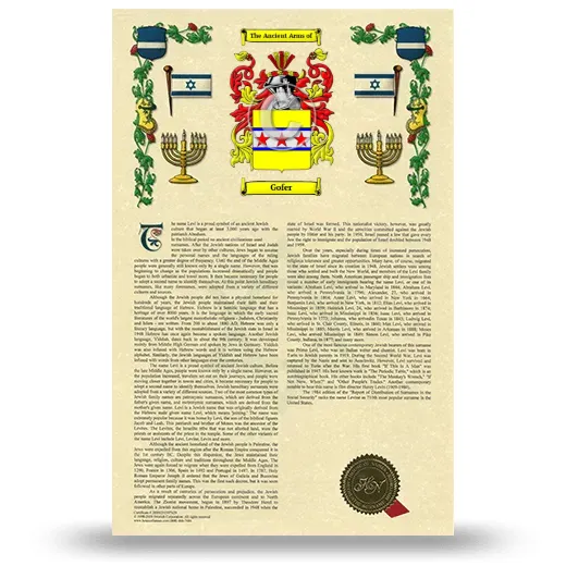 Gofer Armorial History with Coat of Arms