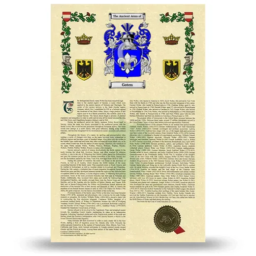 Goten Armorial History with Coat of Arms