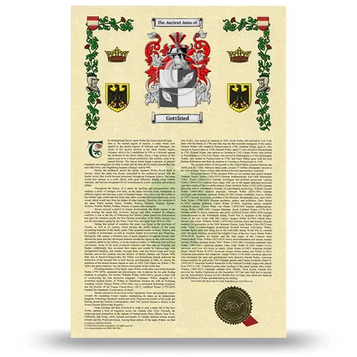 Gottfried Armorial History with Coat of Arms
