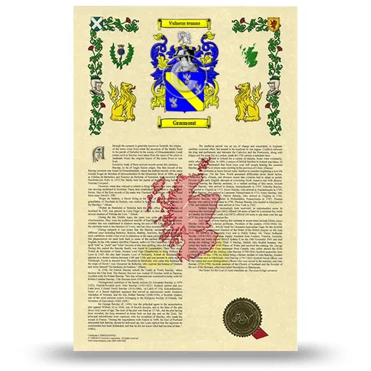Gramont Armorial History with Coat of Arms
