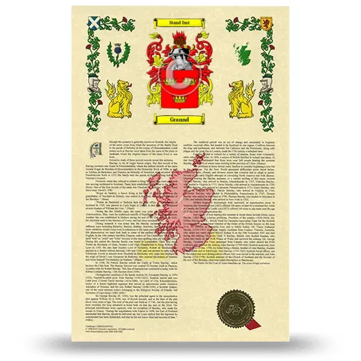 Grannd Armorial History with Coat of Arms