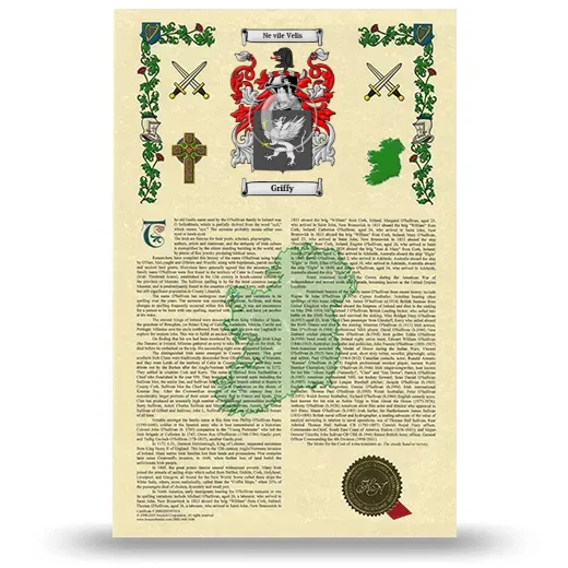Griffy Armorial History with Coat of Arms
