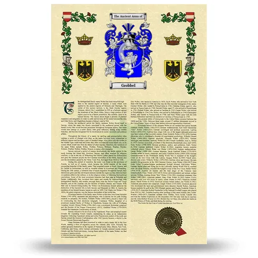 Grobbel Armorial History with Coat of Arms
