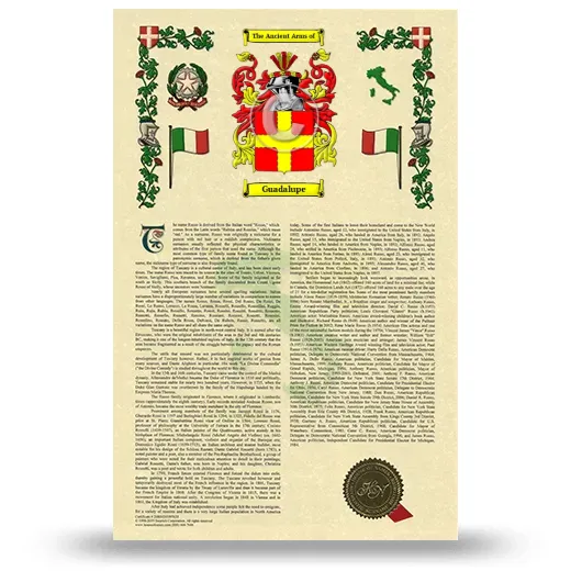 Guadalupe Armorial History with Coat of Arms