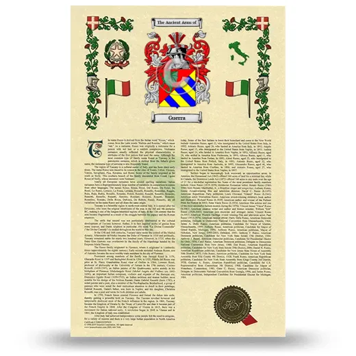 Guerra Armorial History with Coat of Arms