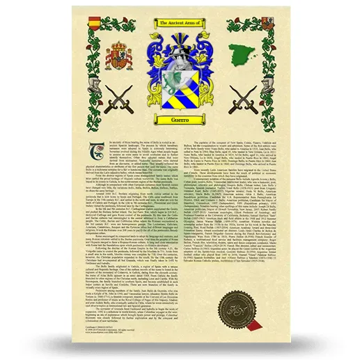 Guerro Armorial History with Coat of Arms