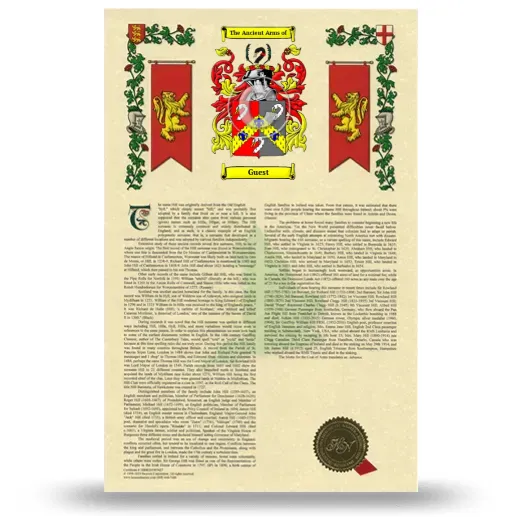 Guest Armorial History with Coat of Arms