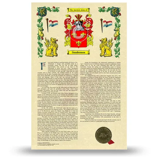 Gunderman Armorial History with Coat of Arms