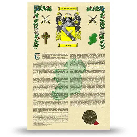 Gunny Armorial History with Coat of Arms