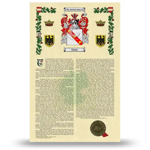 Gusur Armorial History with Coat of Arms