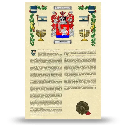 Gutterman Armorial History with Coat of Arms