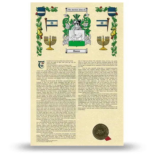 Haasz Armorial History with Coat of Arms