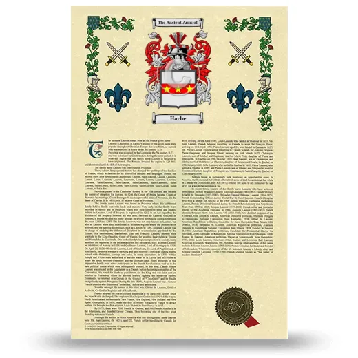 Hache Armorial History with Coat of Arms
