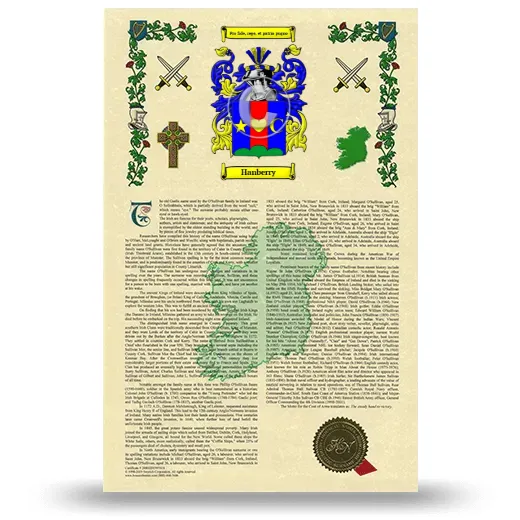 Hanberry Armorial History with Coat of Arms