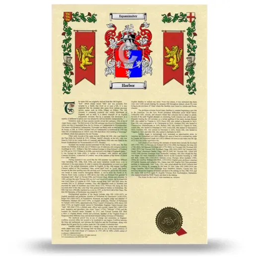 Harbor Armorial History with Coat of Arms