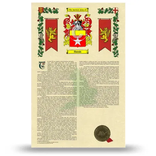 Harnis Armorial History with Coat of Arms