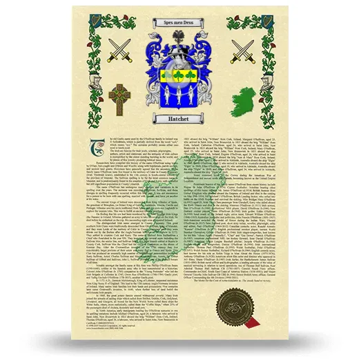 Hatchet Armorial History with Coat of Arms