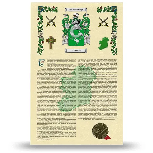 Hearnes Armorial History with Coat of Arms