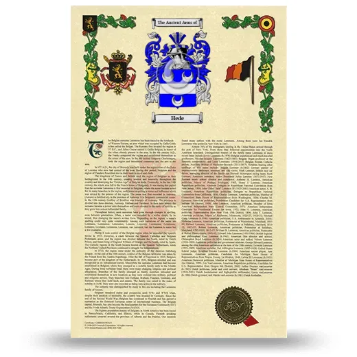Hede Armorial History with Coat of Arms