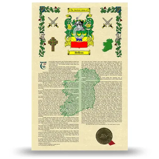 Heffron Armorial History with Coat of Arms